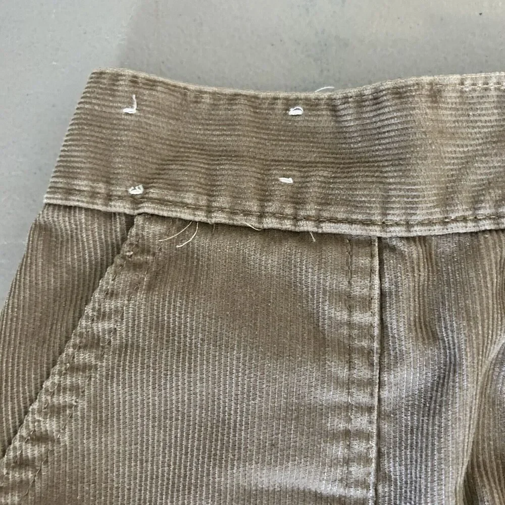Western Riders Women's 1970's Tan Corduroy Jean's 26x29 Elastic Waist Band